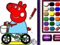 Igra Piggy on bike. Coloring