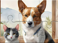 Igra Jigsaw Puzzle: Oil Painting Dog And Cat