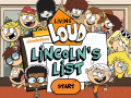 Igra The Loud House: Lincolns List  