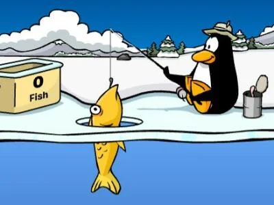 Igra Club Penguin: Pecanje na ledu  online.