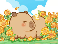 Igra Jigsaw Puzzle: Capybara In Sunflowers